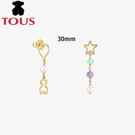 TOUS New 9 kt gold long earrings with 30 mm gemstone silhouette.Modern and versatile, classic design