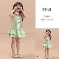 HIJAU GREEN DRESS/ IMPORTED GIRLS' DRESS GREEN SLEEVELESS GIRLS' DRESS LATEST MODEL PARTY DRESS