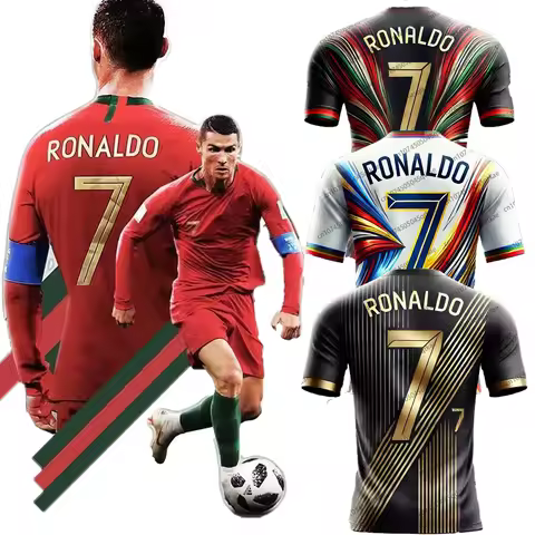 2026 Ronaldo No.7 3D Graphic Football Jersey Loose And Quick Drying Outdoor Sportswear Training Tee 