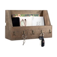 [in stock] Vintage wall-mounted storage rack Entryway key and sunglasses holder Wooden mail storage 