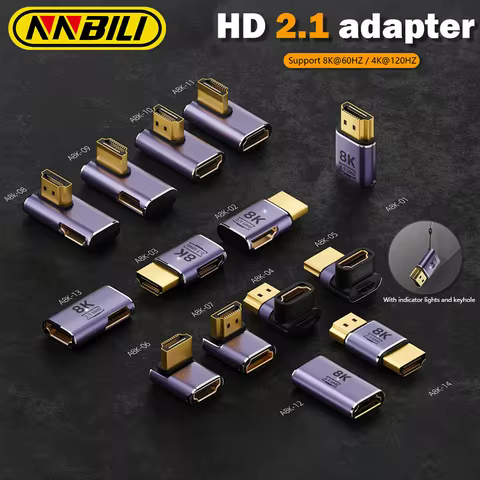 NNBILI HDMI 2.1 Cable Adapter Mini Micro HDMI to HDMI Converter 48Gbps 8K@60Hz 4K@120Hz for PS4 PS5 