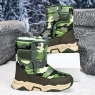 【Hot selling items】Winter Cotton Snow Boots Outdoor Children High-Top Camouflage Snow Boots Boys Gir
