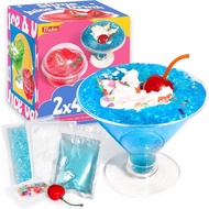 Premade Blue Slime(6 oz), Includes Add-ins, DIY Pretend Food Toys, Non-Sticky, Crunchy Bingsu Slime,
