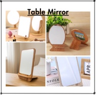 1PC MINIMALIST MAKEUP MIRROR 360° / SWIVEL WOODEN MIRROR / MAKEUP TABLE MIRROR / COSMECTIC STAND MIR