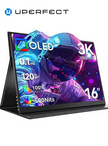 UPERFECT 3K OLED Portable Laptop Display 16" 120Hz Gaming Monitor 100% DCI-P3 HDR USB C HDMI Externa