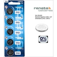 Swiss Made Renata CR1632 3V Lithium Button Cell Battery CR 1632 (Singapore Local Stock)