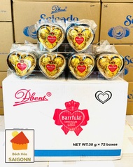 Sỉ Thùng 72 Hộp - Socola Barrfula Mẫu Trái Tim 3 Viên Chocolate Hộp 30GR Gói Quà Tết 2025