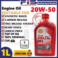 FIS Original Engine Oil Shell Helix HX3 20W50 Motorcycle Car 1Liter Minyak Hitam Tambah Motosikal Ke