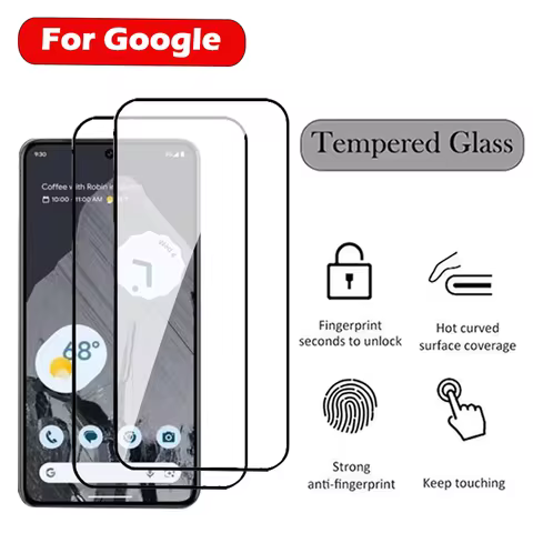 2PC Full Coverage Tempered Glass For Google Pixel 8 7 6 Pro Screen Protector For Google Pixel 7A 6A 