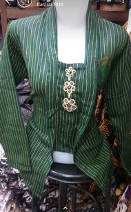 kebaya kutubaru lurik wanita dewasa jumbo jawa modern tenun alusan warna hijau
