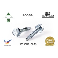 HIN MK Self Drilling Screw DSM-HO 516/520 #10 x 5/8 / 3/4 ZPH / Skru Besi Bumbung / Skru Kuda Kuda (