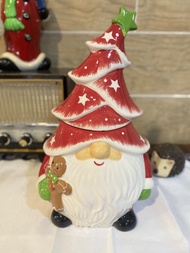 Hũ đựng bánh quy Gnome bằng gốm giáng sinh  - Ceramic Christmas Gnome Cookie Jar