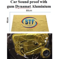 Car Sound Proof With White Gum Dynamat Aluminium Gold Colour Mat Tape/ Heat Mat Speaker Audio Gum Pu