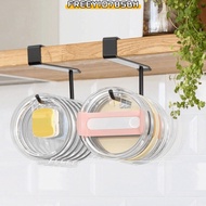 FREEYIO785BH Cup Lid Holder, Carbon Steel Black White Under Cabinet Holder,  Space Saving No Drillin