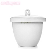 ANDIN Lab Porcelain Crucible, 50ml Capacity Smooth Surface Ceramic Crucible, White With Lid Laborato