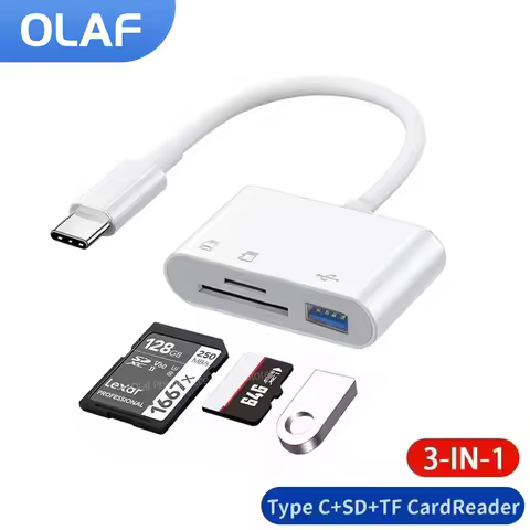 3 In 1 Type C Card Reader TF SD Memory Card Reader OTG USB C Card Adapter For Macbook Samsung Huawei
