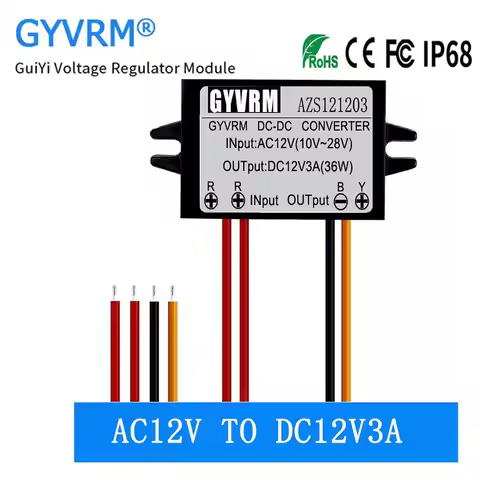 AC to DC Converter AC12V to DC12V 3A 36W Power Converter 12V(10-28V) to 12V AC-DC Power Module for M