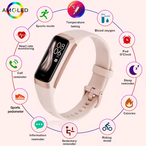 FOXBOX Smart Watch Men Fashion Ladies Watch IP67 Waterproof Body Temperature Smart Bracelet Sport Fi