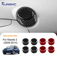 KUNGKIC Carbon Fiber For Mazda 2 2008-2014 Car Dashboard Central Air Vent Trim Interior Accessories
