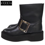 Roger Vivier 【近全新】RVW74038980TTQB999 VIV RANGERS 高筒機車靴 38碼 【二手】