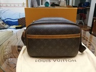 真品 Louis Vuitton LV vintage monogram REPORTER PM 記者包 斜背包 肩背包 書包 空姐包