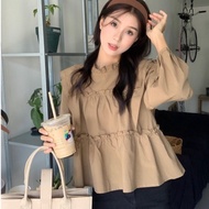 Baju Melayu Baggy Blouse Women Blouse Korean Style Long Sleeve baju perempuan style blouse Baju Raya