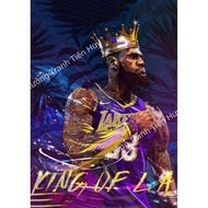 (X117) NBA Basketball Poster - Wall Poster of Basketball Player Lebron James glue