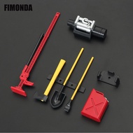 6pcs 1/10 Scale Garage Accessories Tools Hi-Lift Jack Winch Shovel Jerry Can Axe Toy for RC Car Truc