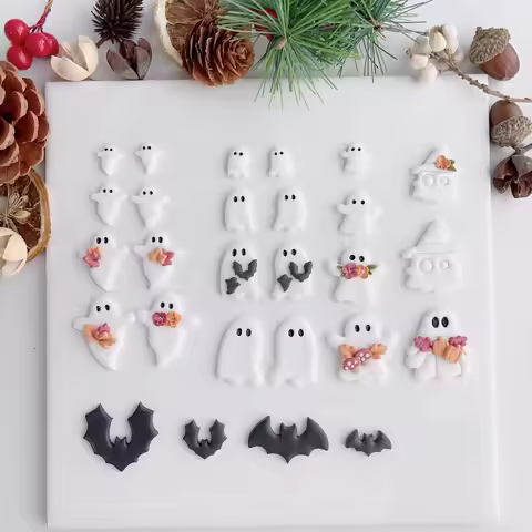Halloween Series Ghost/Skull/Trick or Ghost Shaped Clay Cutting Molds For DIY Earrings Making Polyme