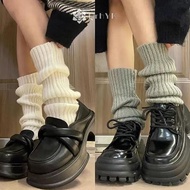Qrhyk Y2k Winter Warm Legs Fluffy Goth Accessories Gothic Gothic Knit Long Socks Women Warm Legs Wom