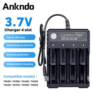 Ankndo USB Charger 18650 Li-ion Battery Charger 1/2/4 Slots For 18650 18500 18350 Charging 3.7V Rech