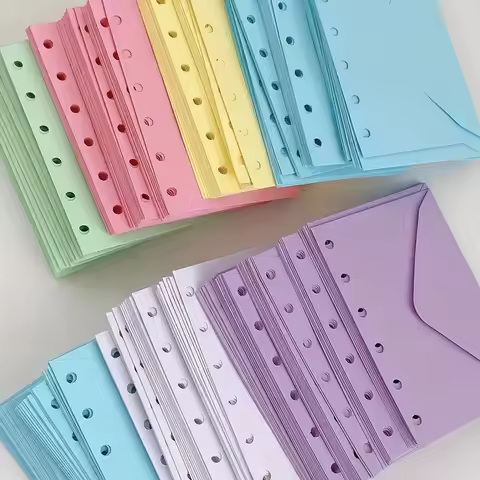 30 pcs A7 binder pocket - no zipper, 6-pole budget envelope and A7 wallet with money and material or