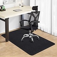 SHIEN Edging Office Chair Mat for Hardwood &amp; Title Floor, 55"x35" Computer Gaming Rolling Chair Mat for Home Office Hardwood Floor, Anti-Slip Low Pile Under Desk Rug, Large Floor Protector（Black）