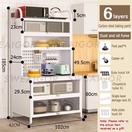 SWEAIGOR 5-6Layer Kitchen Cabinet Storage Organizer Rack Shelf With Pull-Out Doors &amp; Wheels