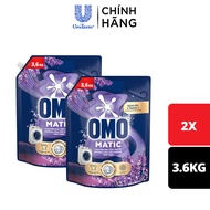 Combo 2 Túi Nước giặt OMO Matic chuyên dụng Cửa Trước Lavender Khử Mùi Thư Thái 3.6kg