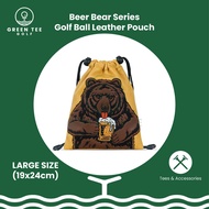 Beer Bear Golf Ball Bag - Golf Ball Bag Golf Ball Pouch Golf Valuables Pouch