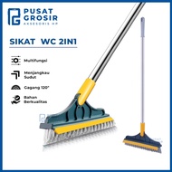 2 in 1 Toilet Brush Long Handle Floor Cleaning broom Wall Brush Bathroom magic broom