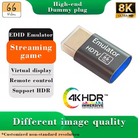 HDMI EDID Emulator Adapter Dummy Plug Virtual display 120/240Hz refresh rate HDR Mobile phone tablet