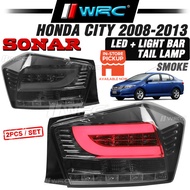 Sonar Honda City 2008 - 2013 Led + Light Bar Tail Lamp ( Smoke )
