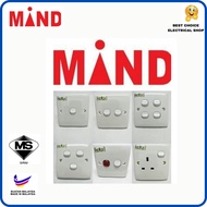 [READY STOCKS] MIND BRAND 13A SWITCH SOCKET / 1GANG / 2GANG / 3GANG / 4GANG / 5GANG/ 20A / 15A SWITC