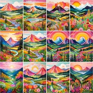 RUOPOTY 20x30cm With frame Paint By Numbers  Landscape Painting Numbers Home Decor And Easel