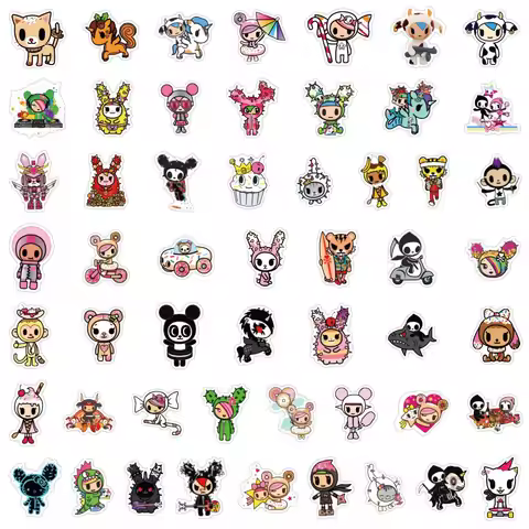 50pcs Cartoon Tokidoki Graffiti Stickers Luggage Water Cup Stationery Scooter Laptop Refrigerator De