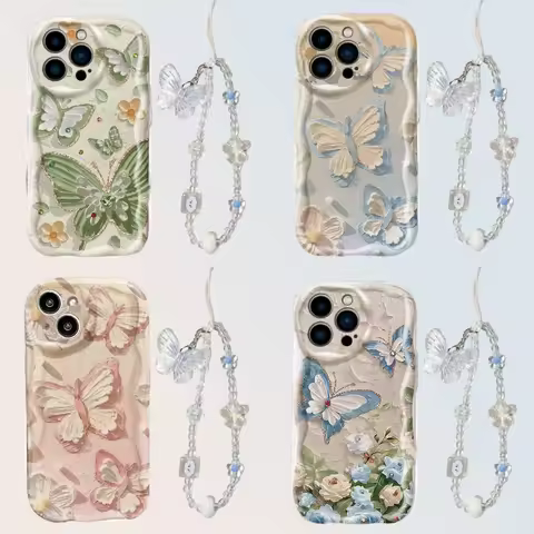 Y2K Butterfly Bracelet Case For Samsung Galaxy S25 Ultra S22 S21 S20 Plus S21FE S20FE S25FE A31 cove
