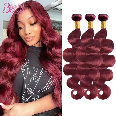 Burgundy 99J Body Wave Bundles 100% Human Hair Color Brazilian Remy Hair Extension Weave 1/3 PCS 30I
