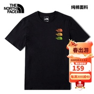 北面（The North Face） 短袖情侣款春夏新款户外运动上衣舒适透气棉质半袖| JK3/黑色 S/165