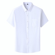 【Plus Size】10XL Black White Professional Men Short Sleeve Shirt Big 7XL 8XL 10XL Summer Loose Busine