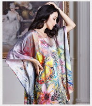 Halloween 100% Silk Mulberry Nightgowns Women Silk Nightdress Silk Pajamas Ladies Gift Loose Large F