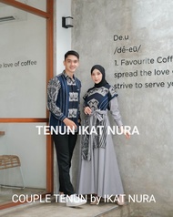Couple Tenun Gamis Raisa abu Navy