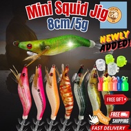 【8CM/5G】Clone Yozuri Yamashita Candat Sotong luminous Mini Squid Jig Lure bait Fishing Seawater