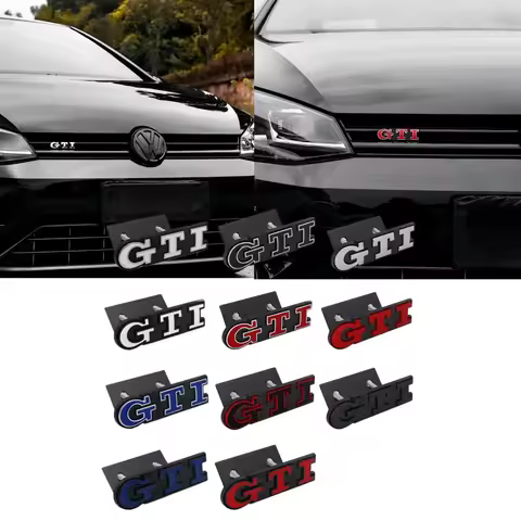 3D Metal Car Grille Sticker GTI Emblem For Volkswagen Golf 5 Polo Golf 7 5 6 Mk6 7 R 7 Gtd Mk7 Mk4 M